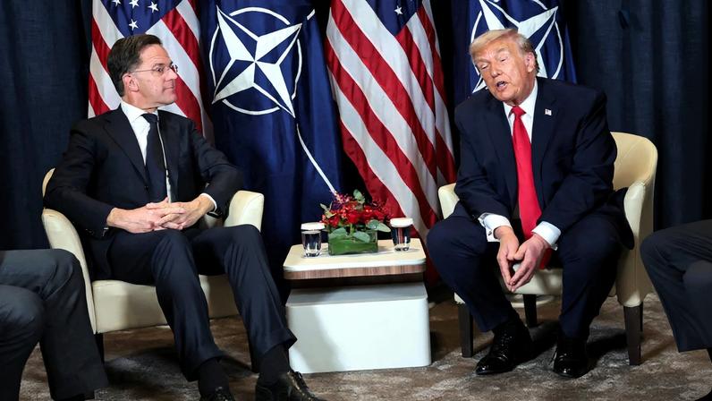 U.S. President Donald Trump holds a bilateral meeting with NATO Secretary General Mark Rutte at the World Economic Forum (WEF) in Davos, Switzerland, January 21, 2026.