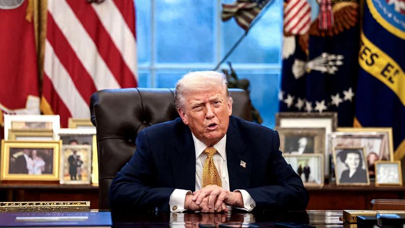 U.S. President Donald Trump is interviewed by Reuters at the White House