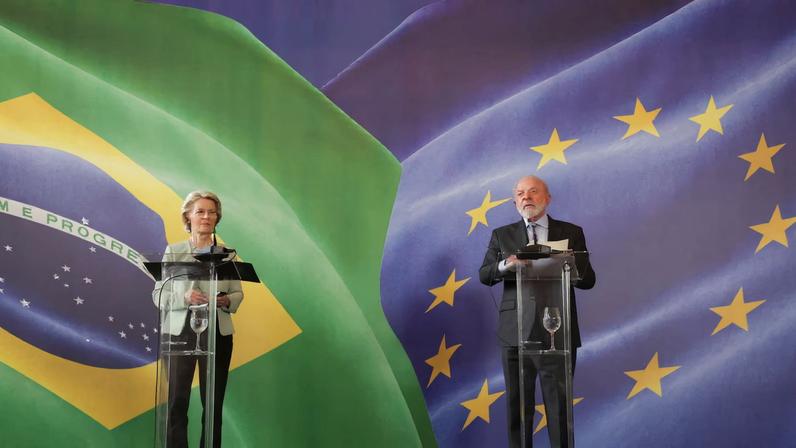Brazil’s President Luiz Inacio Lula da Silva attends a press conference with European Commission President Ursula von der Leyen, at the Itamaraty Palace in Rio de Janeiro, Brazil January 16, 2026. REUTERS/Ricardo Moraes