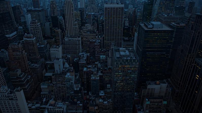Vista aérea dos arranha-céus do centro de Manhattan, Nova York
