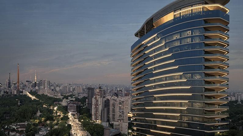 Projeção do Cyrela Corporate, projetado pelo estúdio italiano Pininfarina; Nubank ocupará 35 mil metros quadrados do prédio