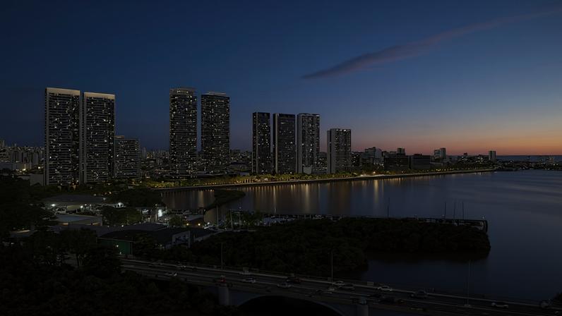Projeto Novo Cais, da Moura Dubeux, em Recife; dois empreendimentos do futuro complexo de luxo já foram entregues