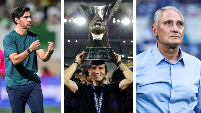Abel Ferreira, Filipe Luís e Tite comandam Palmeiras, Flamengo e Cruzeiro no Brasileirão 2026 (Fotos: (Foto: Anderson Lira/Código 19/Gazeta Press | Gilvan de Souza / Flamengo | Gustavo Aleixo / Cruzeiro)