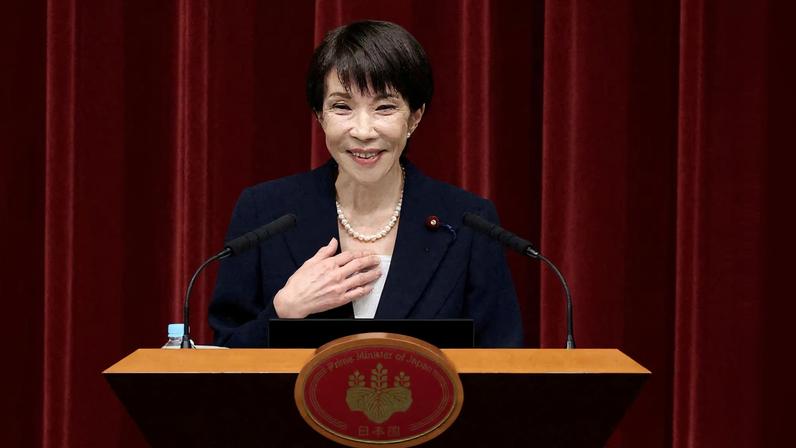 Japanese Prime Minister Sanae Takaichi attends a press conference at the prime minister's official residence, in Tokyo, Japan, January 19, 2026. Rodrigo Reyes Marin/Pool via REUTERS TPX IMAGES OF THE DAY/File Photo/File Photo