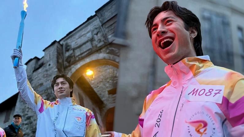 Hudson Williams participated in the torch relay ahead of the Milano Cortina 2026 Olympic Winter Games