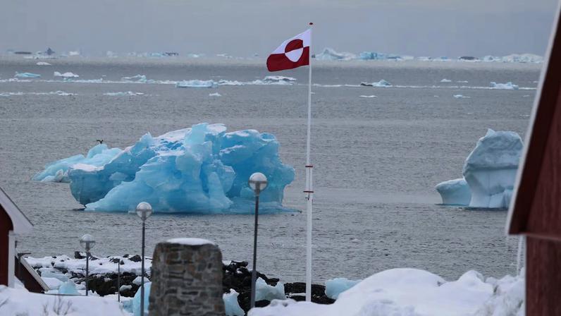 A view of the Greenlandic flag near the beach in Nuuk, Greenland, March 29, 2025. REUTERS/Leonhard Foeger
