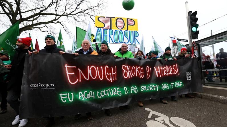French farmers protest in Strasbourg against Mercosur trade deal