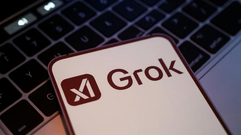 xAI and Grok logos are seen in this illustration taken, February 16, 2025. REUTERS/Dado Ruvic/Illustration