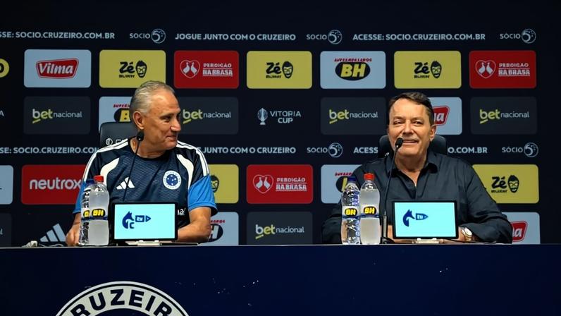 Tite e Pedro Lourenço na apresentação do técnico (Foto: Eduardo Statuti/Lance!)