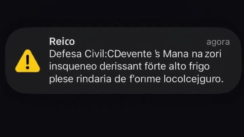 Alerta da Defesa Civil • Reprodução