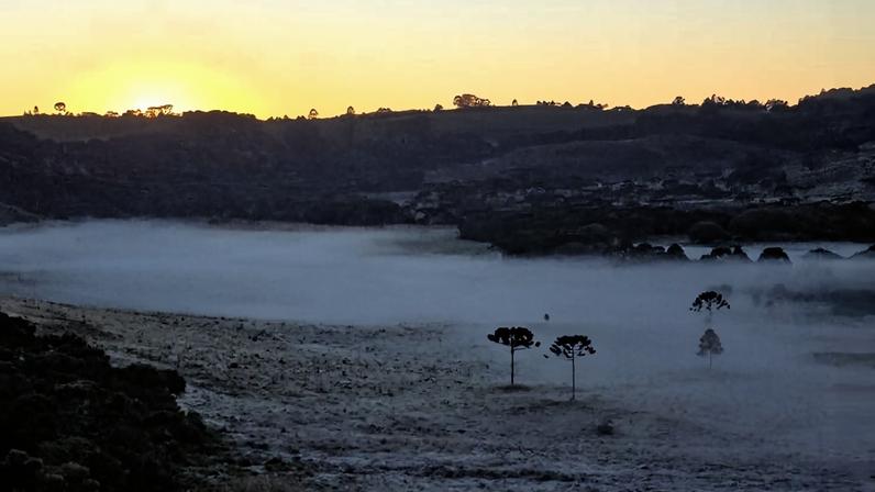 Ar frio pode provocar geada isolada na manhã desta terça-feira (20) em áreas da serra catarinense.