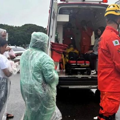 Raio atinge apoiadores de Nikolas Ferreira em ato em Brasília