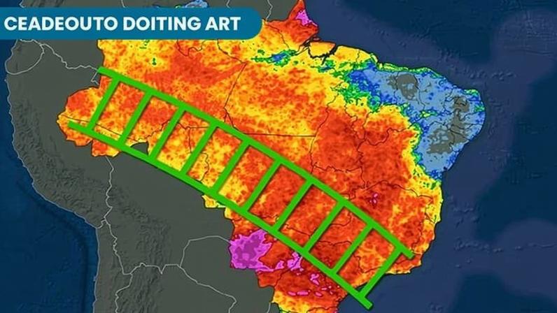 Fevereiro começa com atuação de novo episódio de ZCAS (Zona de Convergência do Atlântico Sul) no país.