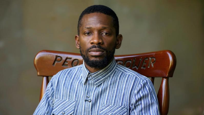 Ugandan presidential candidate Robert Kyagulanyi of the National Unity Platform (NUP) party meets international electoral observers, in Kampala