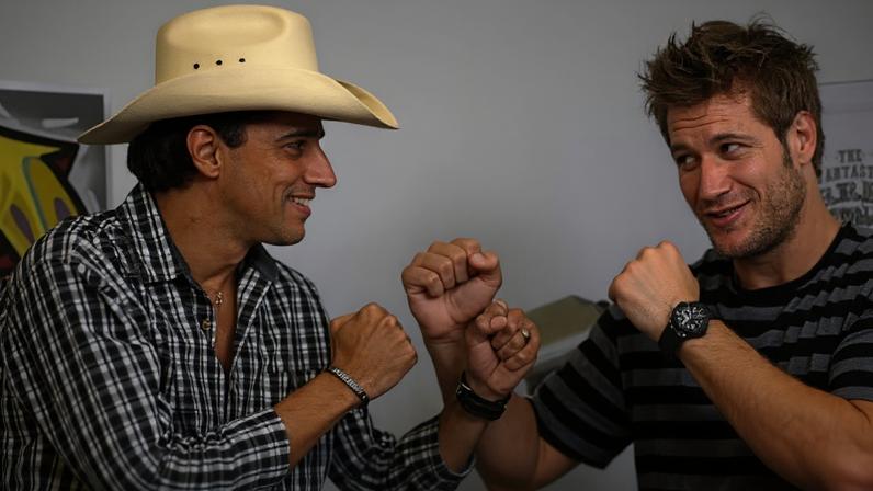 Alberto Cowboy e Diego Alemão foram rivais no BBB 7 — Foto: Reprodução