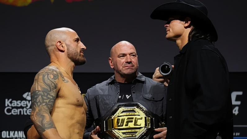 Alexander Volkanovski e Diego Lopes em encarada no UFC (Foto: Reprodução/Instagram)