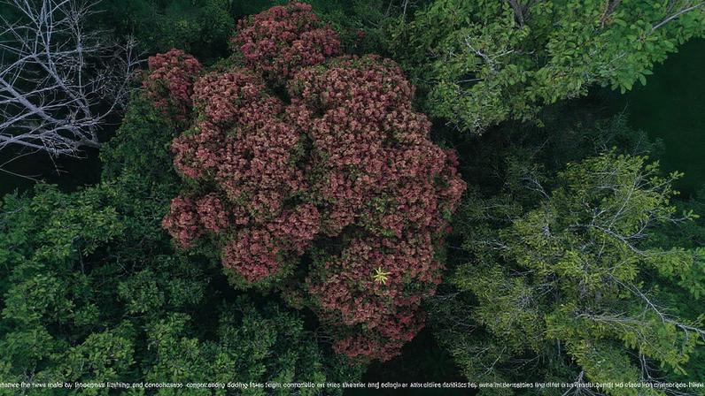 A flowering rainforest tree in the Amazon.
