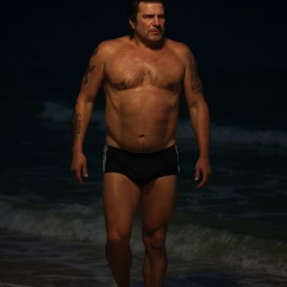 Paulo Ricardo, 63, faz rara aparição na praia com a esposa, fotógrafa da Globo