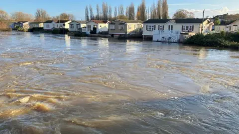 The park was previously flooded in 2024 (pictured) when 12 people had to be rescued