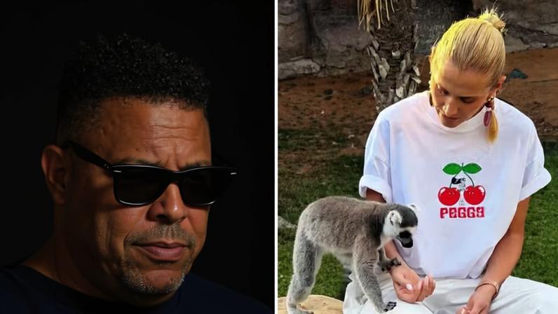 Ronaldo e Celina Locks em parque de Dubai, nos Emirados Árabes — Foto: Reprodução/Instagram