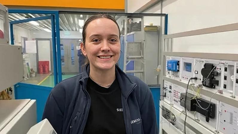 Daisy Rendall, one of more than 100 wind turbine apprentices at North Lindsey College in Scunthorpe
