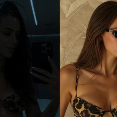 Seis meses após parto, Bruna Biancardi compara barrigão e tanquinho