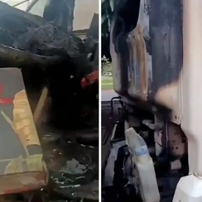 Incêndio destrói caminhão, Bíblia permanece intacta