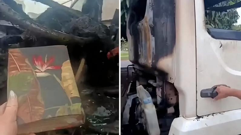 Caminhão é destruído em incêndio, mas Bíblia fica intacta