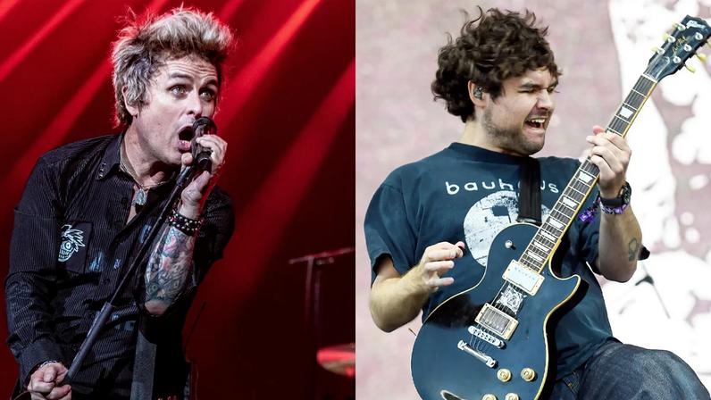 Billie Joe Armstrong and Jakob Armstrong split image