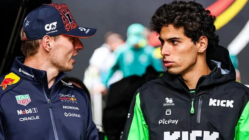 Gabriel Bortoleto e Max Verstappen na F1 (Foto: Getty Images/ AFP)