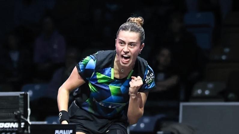 Bruna Takahashi, na estreia do WTT Champions de Frankfurt