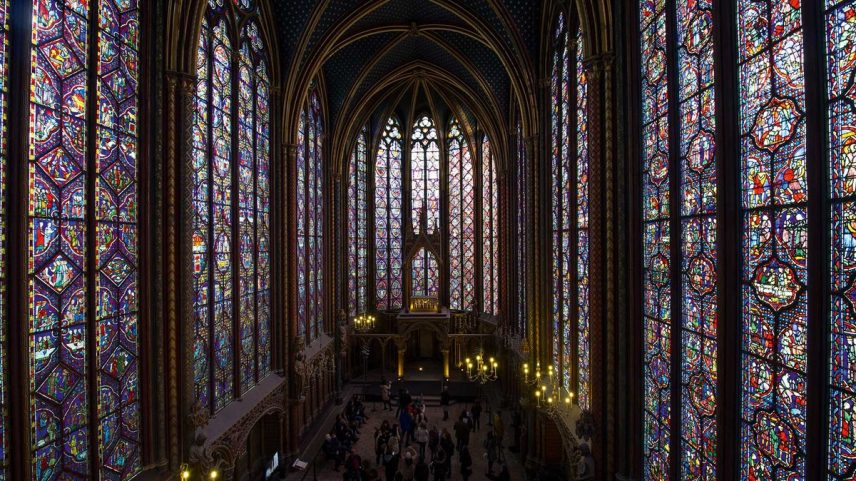 This month the restoration team at Sainte-Chapelle in the centre of Paris are working on two bays of the spectacular stained glass windows in the 13th-century chapel