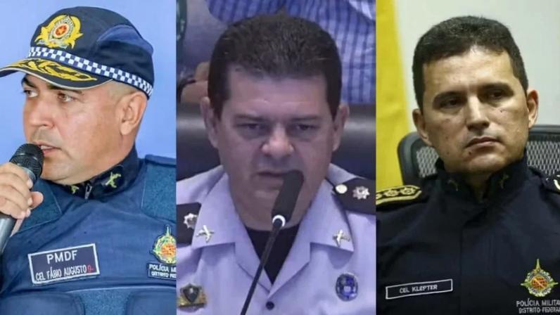 Os ex-PMs do Distrito Federal Fábio Augusto Vieira, Marcelo Casimiro Vasconcelos e Klepter Rosa Gonçalves — Foto: Paulo H. Carvalho/Agência Brasília e Marcelo Camargo/Agência Brasil