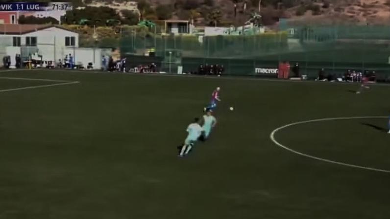 Jogadores do Lugano brigam durante amistoso — Foto: Reprodução