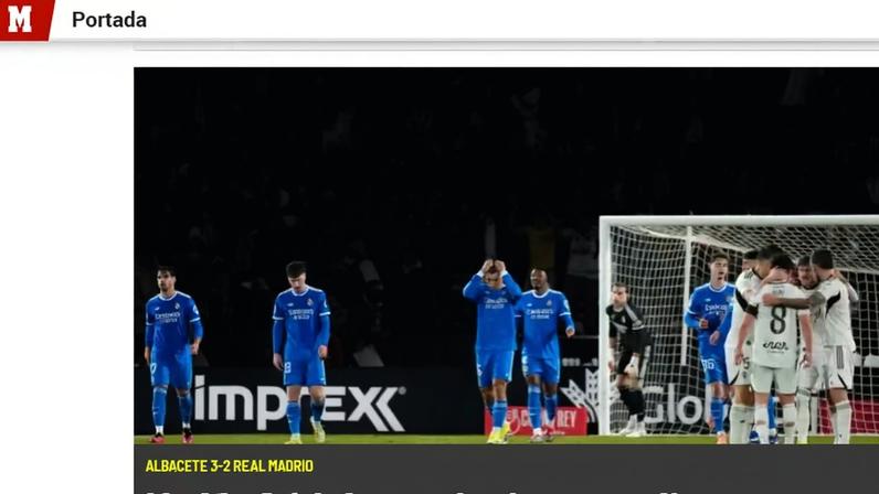 Jornal "Marca" chama eliminação do Real Madrid de "autêntica vergonha" — Foto: Reprodução