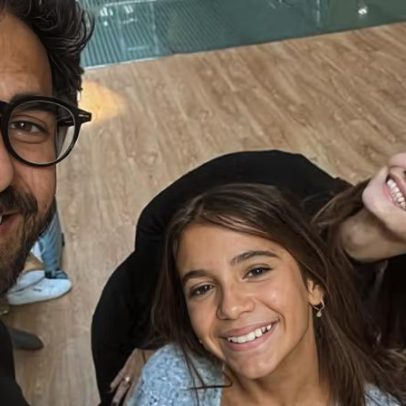 Hugo Moura aparece com namorada, filha e Deborah Secco em clique pré-viagem