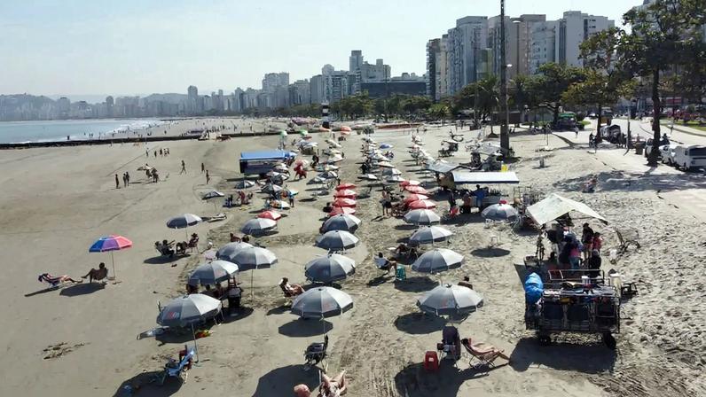 Santos (SP), 04/01/2025 - Praia da Baixada Santista. Foto: Carlos Nogueira/Prefeitura de Santos