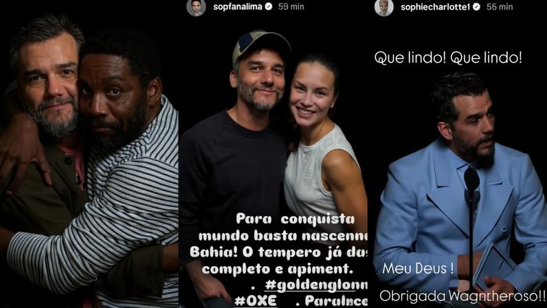 Famosos reagem às estatuetas de 'O Agente Secreto' no Globo de Ouro 2026 — Foto: Reprodução/Instagram