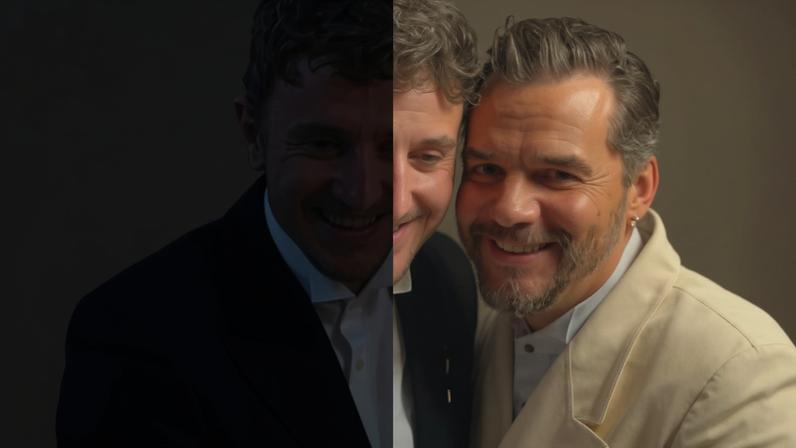 Paul Mescal, de 'Hamlet', posa com Wagner Moura após Globo de Ouro — Foto: Reprodução/Instagram
