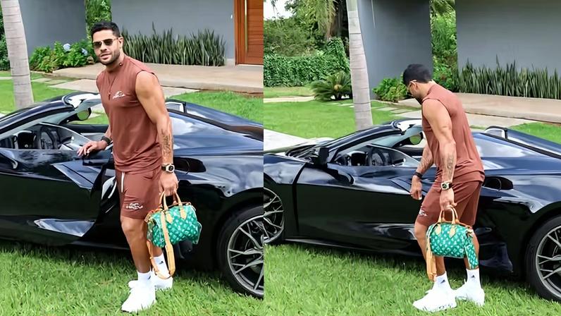 Hulk posa com carro de luxo e bolsa da Louis Vuitton — Foto: Reprodução/Instagram
