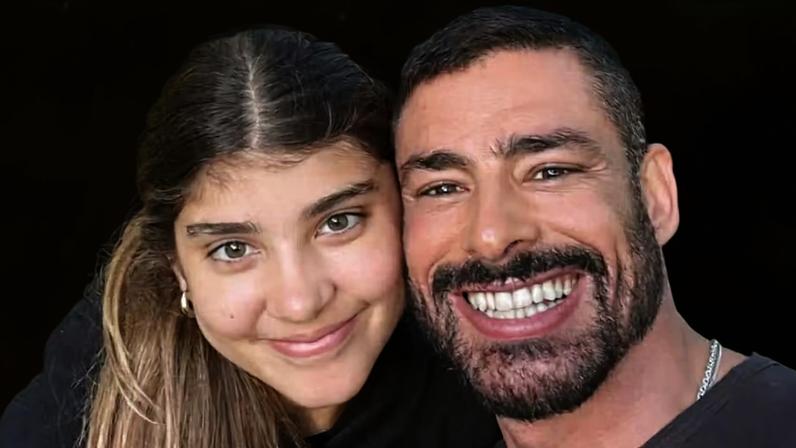 Cauã Reymond ao lado da filha, Sofia