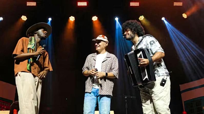 Jota.pê, João Gomes e Mestrinho — Foto: Créditos: @laercio_pioi