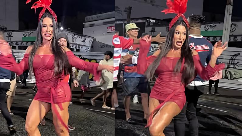Gracyanne Barbosa dá show sambando em ensaio da União da Ilha — Foto: Reprodução/Instagram