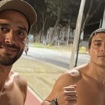 Marcelo, filho de Ivete Sangalo, faz corrida noturna ao lado do pai