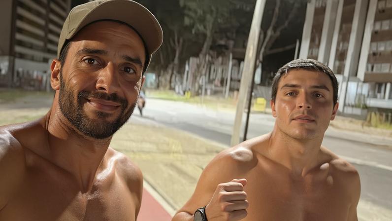 Daniel Cady ao lado do filho, Marcelo Sangalo — Foto: Reprodução/Instagram