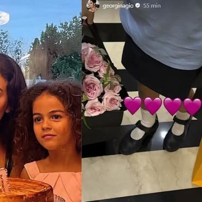 Georgina Rodríguez se emociona ao ganhar presentes das filhas no aniversário