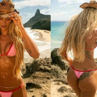 Yasmin Brunet publica álbum em Fernando de Noronha e exibe corpo definido