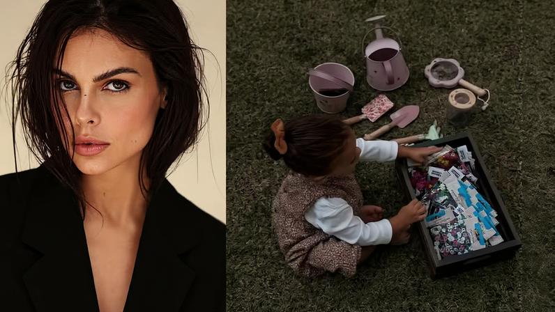 Helena, filha de Amanda Kimberlly e Neymar, brincando ao ar livre — Foto: Reprodução/Instagram
