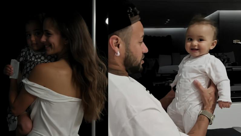 Bruna Biancardi reúne diversos momentos com suas filhas e o jogador — Foto: Reprodução/TikTok