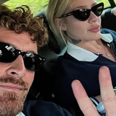 Karoline Lima e Léo Pereira aparecem com looks combinando em viagem a Campinas